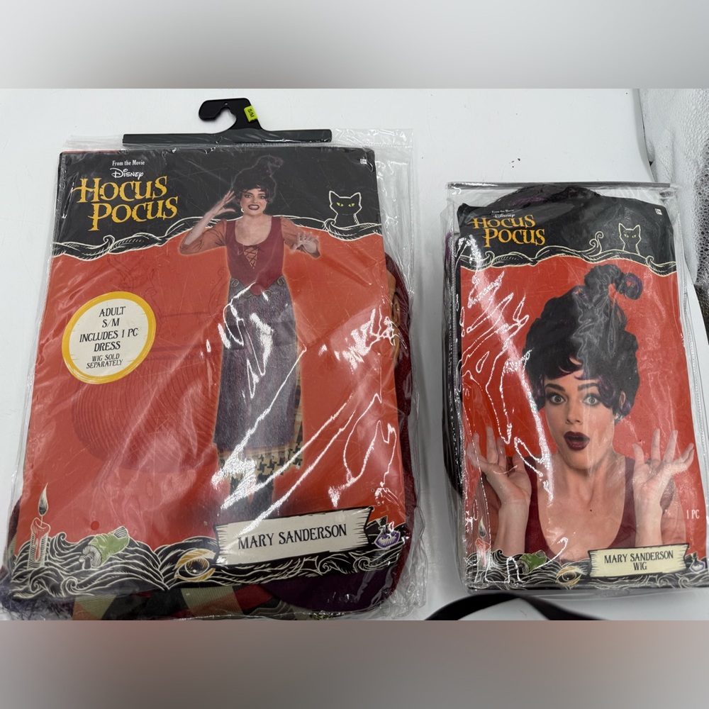 Disney Hocus Pocus Movie Mary Sanderson Halloween Costume Size L/ XL Wig